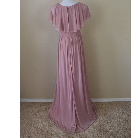 Azazie Vintage Mauve Jael Mesh Dress 6 - Picture 5 of 8